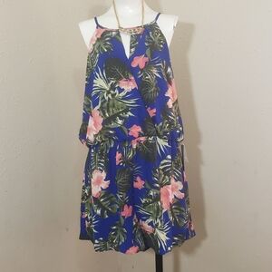J for justify royal blue floral romper size XL NWT
